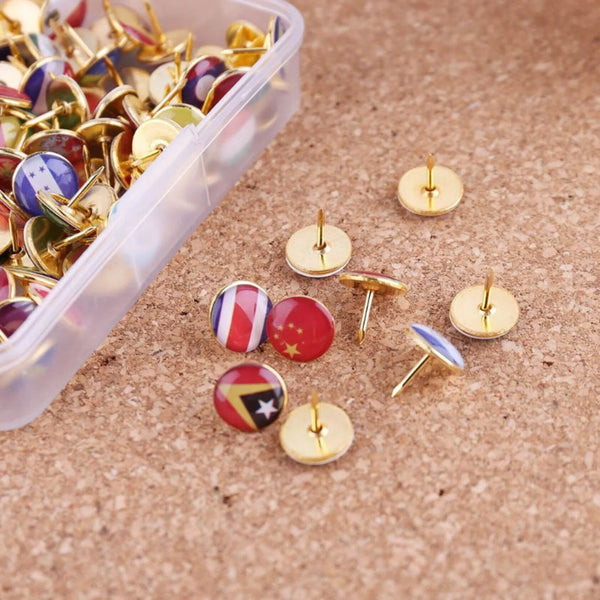 Flag Push Pins — Set of 100