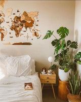 3D Wooden World Map Wall Art — Natural Oak — view 5