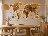 3D LED Wooden World Map — Backlit — view 4
