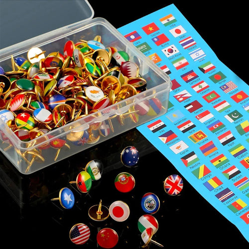 Flag Push Pins — Set of 200