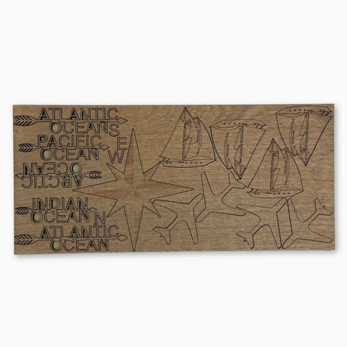 Wooden Map Accessories — Ocean Signs, Boats & Planes
