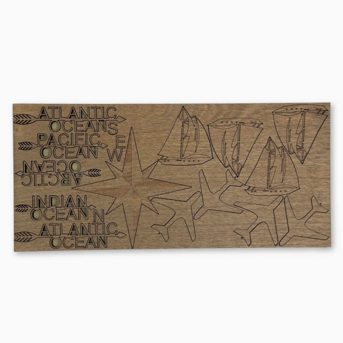 Wooden Map Accessories — Ocean Signs, Boats & Planes